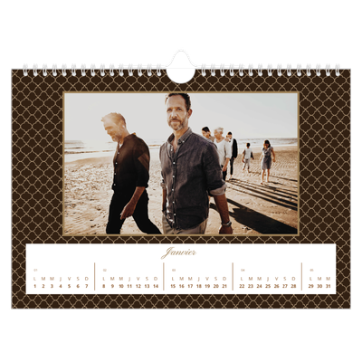 Calendrier photo A4 — Noir et blanc vintage [Janvier]