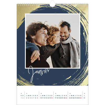 A3 Calendrier annuel — Coup de pinceau doré [Janvier]