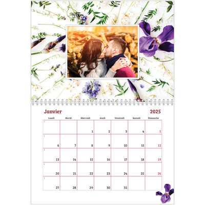 Calendrier photo A4 double (30 x 40 cm) — Efferverssence florale [Janvier]